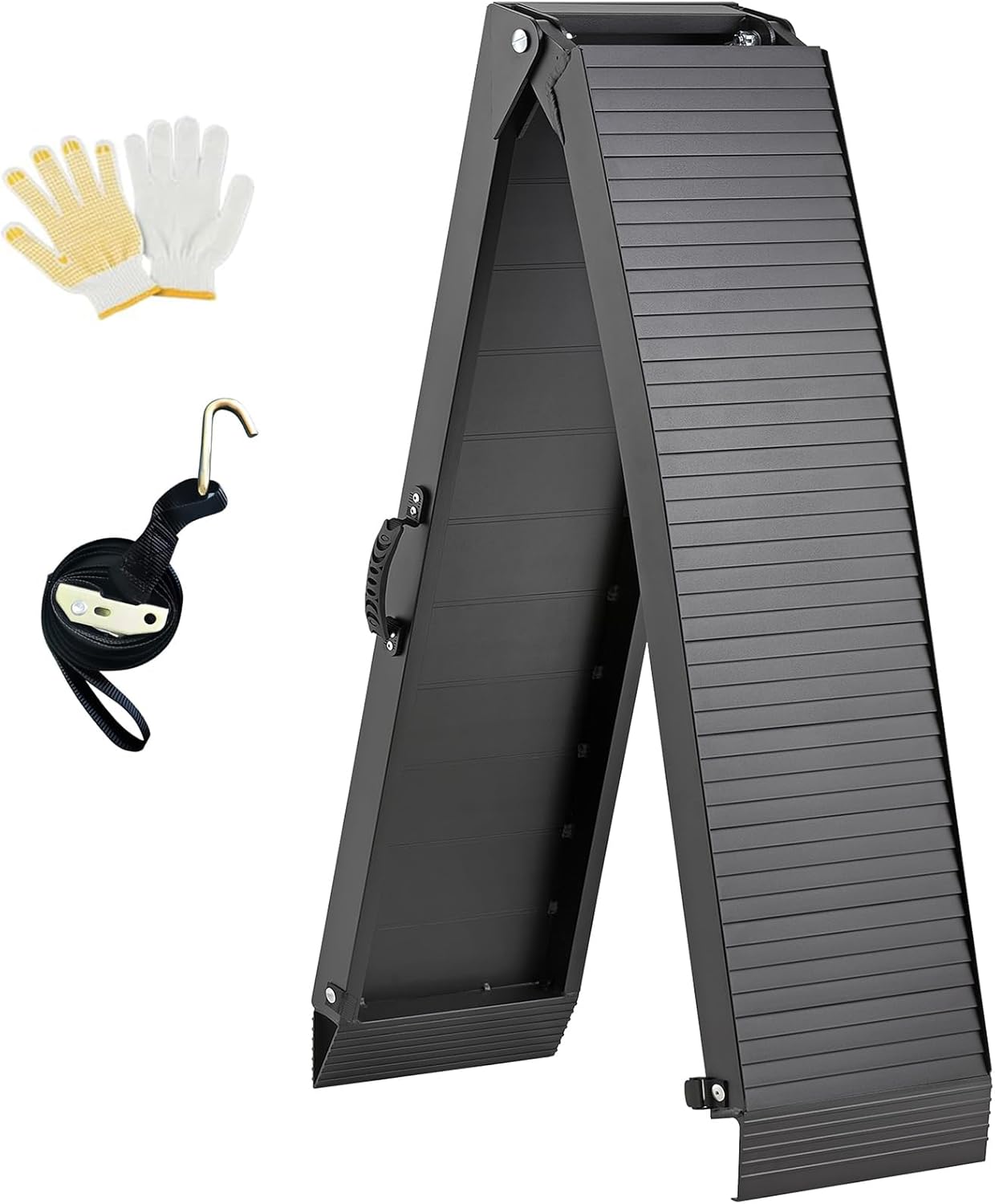 gardhom Aluminum Loading Ramp 203x28cm Folding Motorcycle Ramp 340KG Loading Capacity for ATV UTV Trucks Motorbike, with Rubber Tipped Fingers, 1Pack