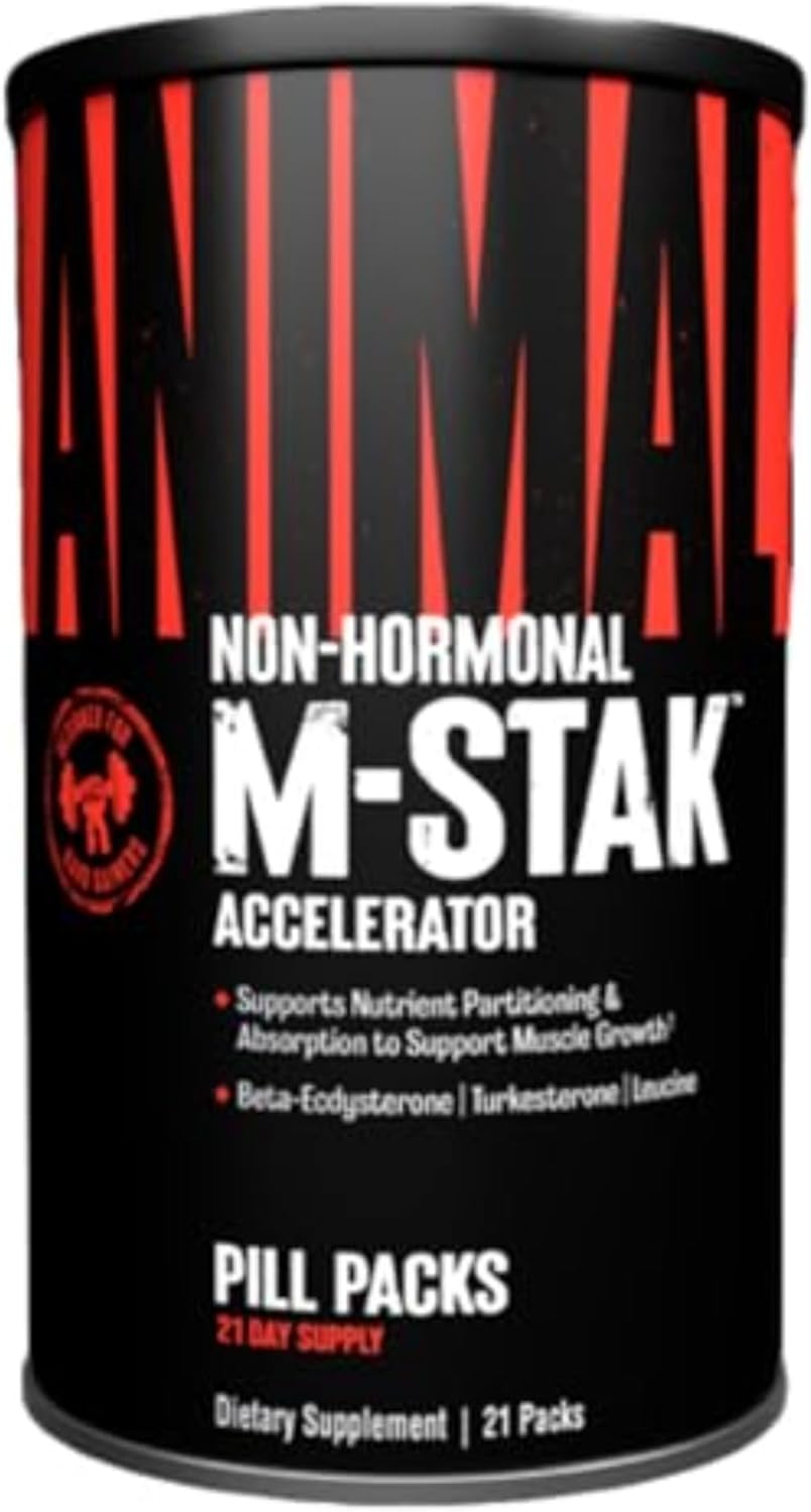 Animal M-Stak - Muscle Builder and Anabolic Mass Gainer Supplement for Bodybuilding - Lean Muscle Growth, Amino Complex and Pre Workout Energy, 21 Packs