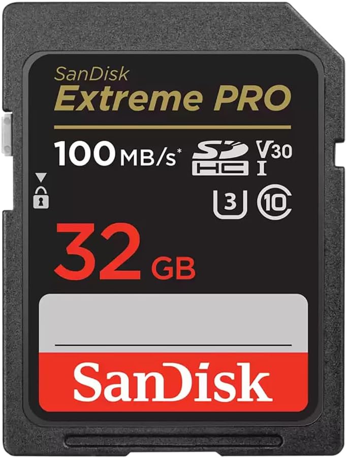 SANDISK 32GB Extreme PRO SDHC UHS-I Memory Card - C10, U3, V30, 4K UHD, SD Card - SDSDXXO-032G-GN4IN | Up to 140MB/s, Up to 200MB/s, UHS-I, V30, U3, Class 10, 4K video