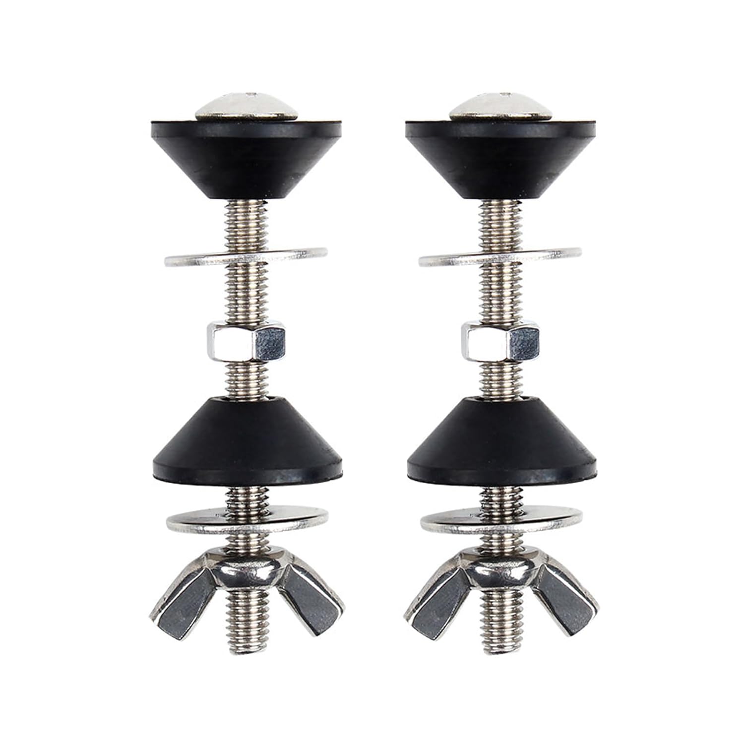 Durable Stainless Steel Toilet Tank Bolts - Toilet Fixings with Toilet Cistern Seal Kit - Close Coupled Toilet Cistern Kit - 2 Pcs of Stainless Steel Toilet Bolts