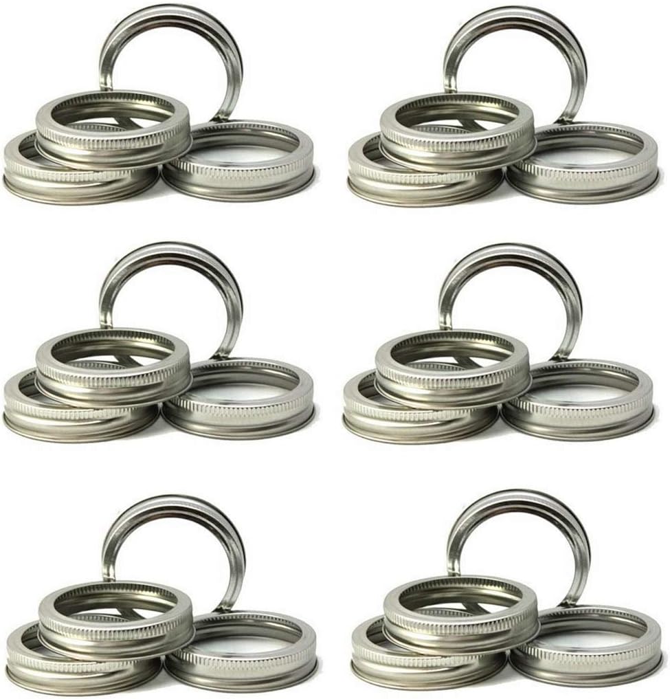 Mason Jar Replacement Rings or Durable & Rustproof Tinplate Metal Bands/Rings for Mason Jar,Canning Jars,Storage (Set of 24 Regular Mouth)