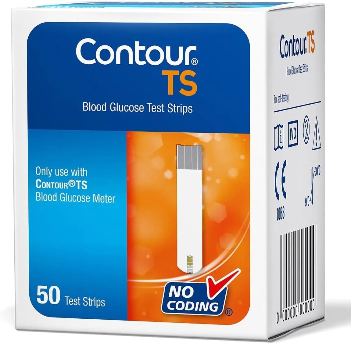 Ascencia Contour TS Diabetic Blood Glucose Test Strips 50