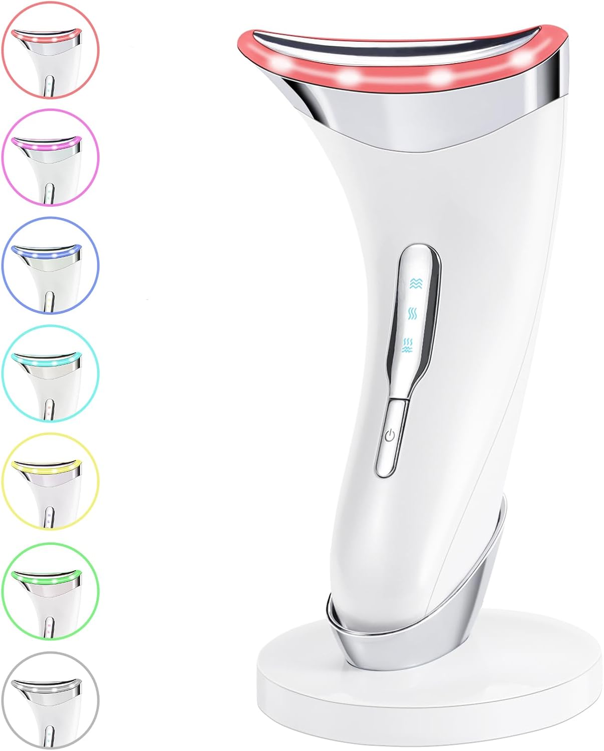 Intenso Face Massager & Neck Lift Device with 7 Colors 45°C Heat, EMS Microcurrent, Anti-Wrinkle & Anti-Aging for Face & Neck Sculpting, Face Toning Device for Women