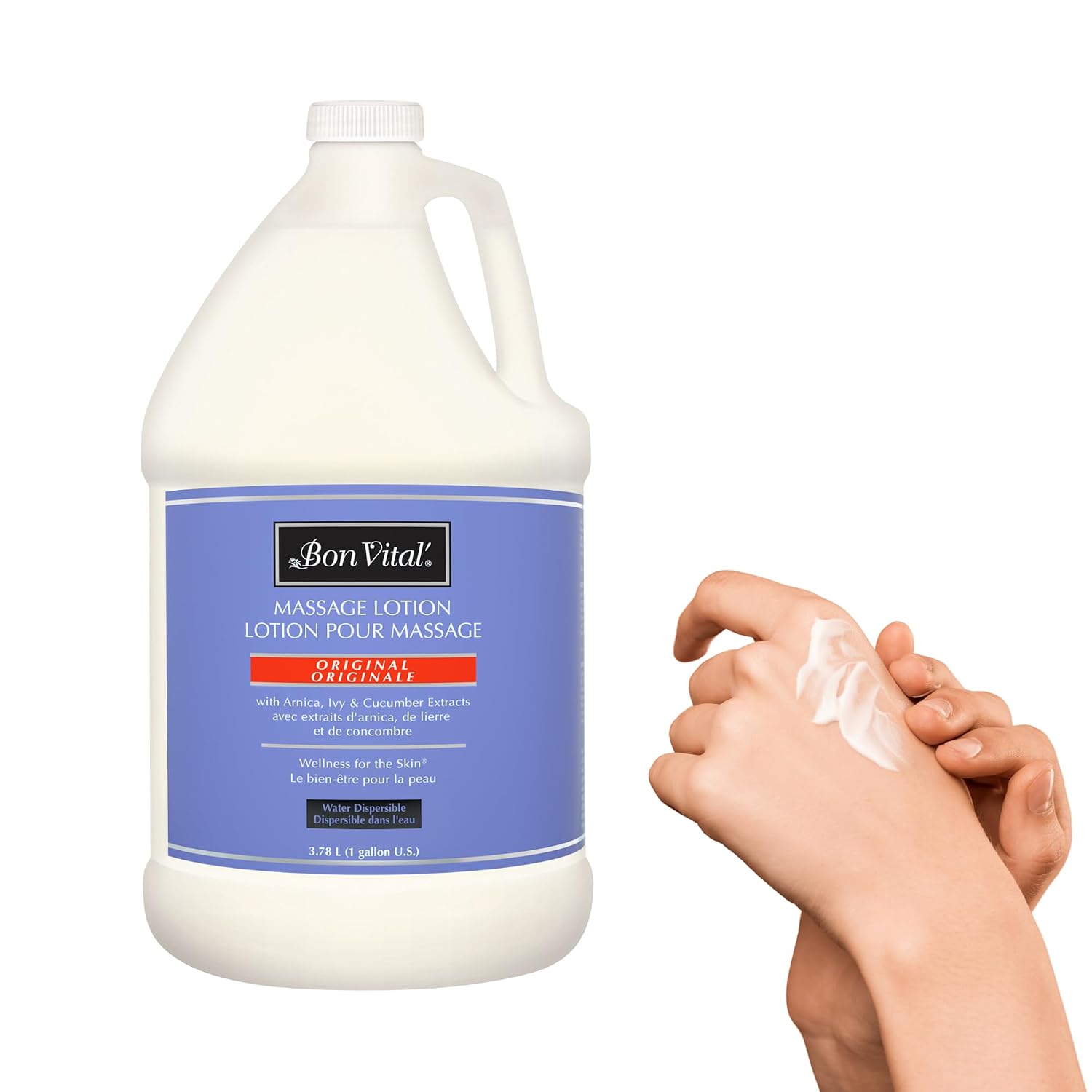 Bon Vital Original Massage Lotion, 1 Gallon Pail, Non-Greasy, Dry Skin