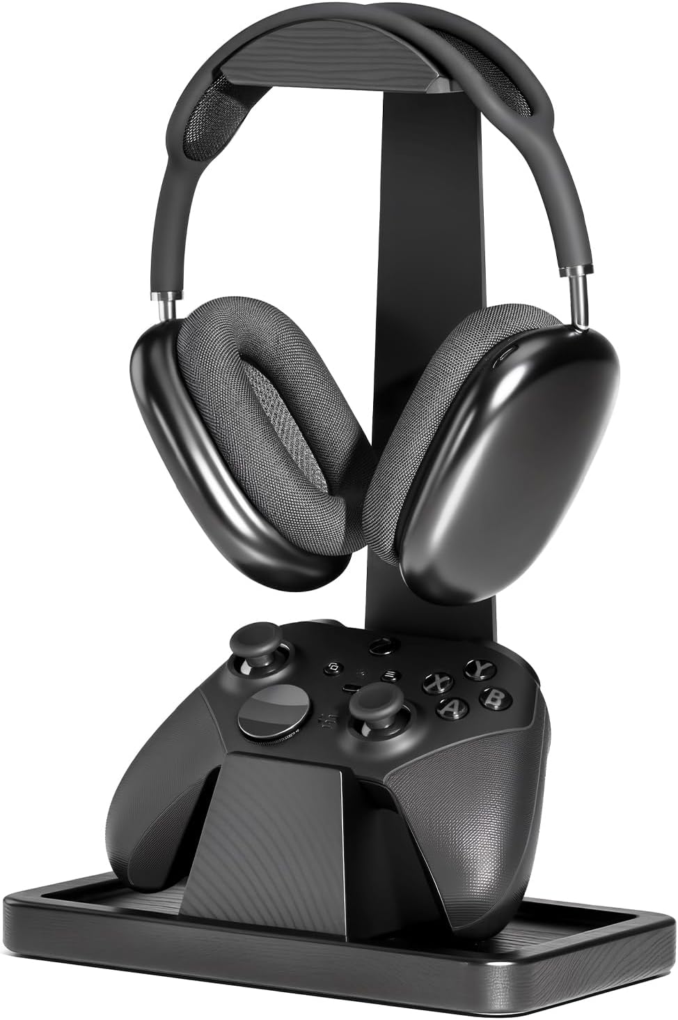 UPERGO Solid Wood Headphone Stand with Controller Holder for Desk