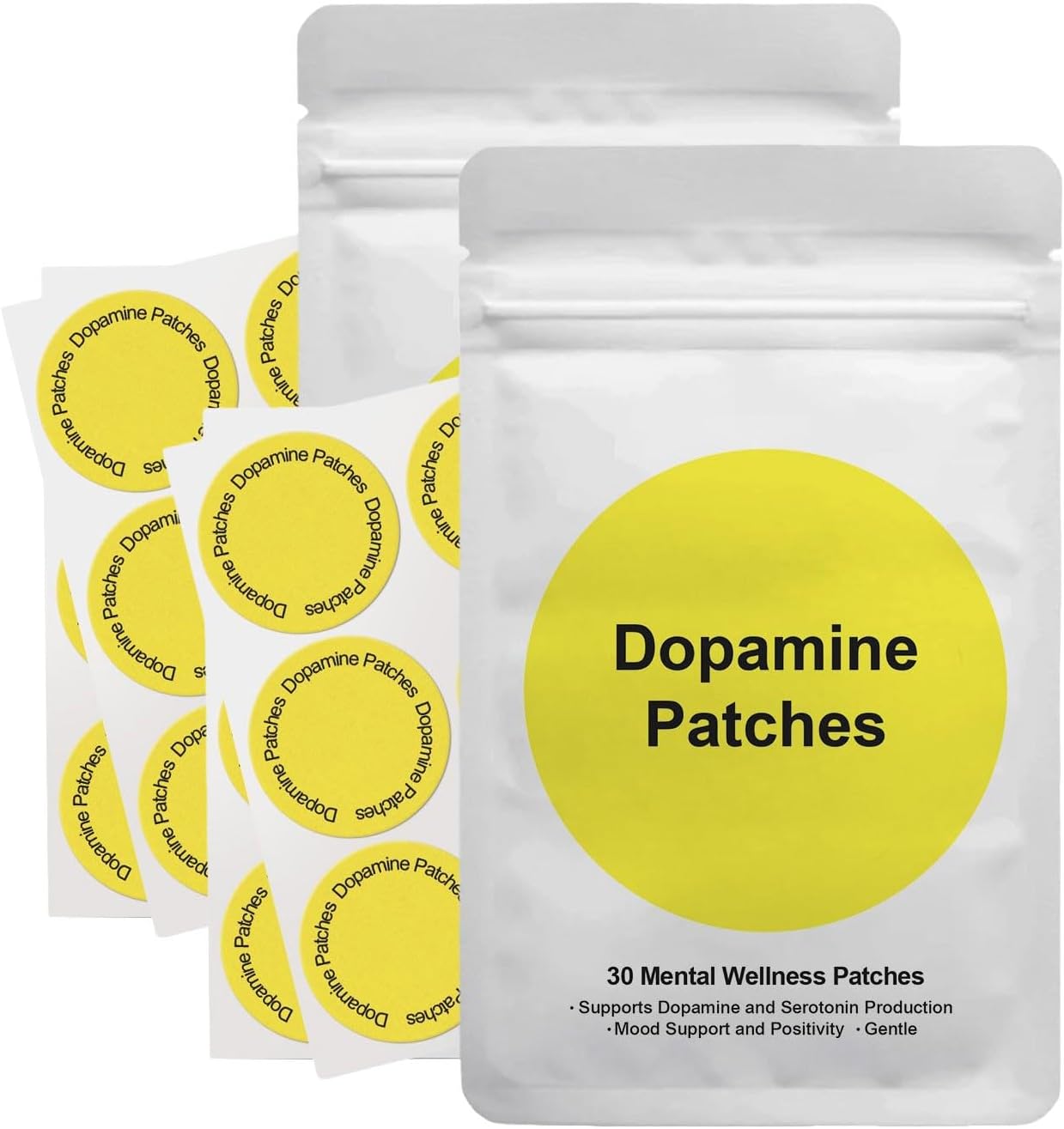 60 Pieces 𝐃opamine Patches for Women Girls,Natural Ingredients Healthy Support Stickers,Gentle Safe Soothing Formula for All Body Types Care,Natural Extracts Moisturizing Skin Patch(30Pcs/Box)