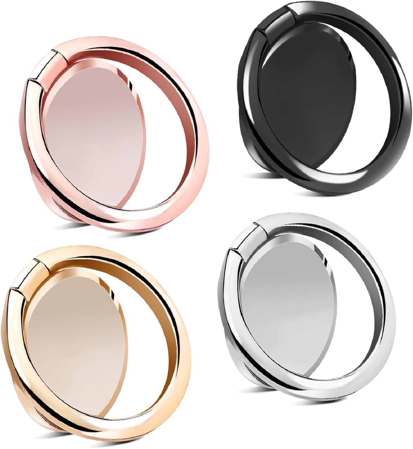 Finger Ring Stand, Pack of 4 Universal Thin 360 Degree Rotation Phone Rings, Cell Phone Ring Holder Stand, Compatible with All iPhone & Android Smartphones