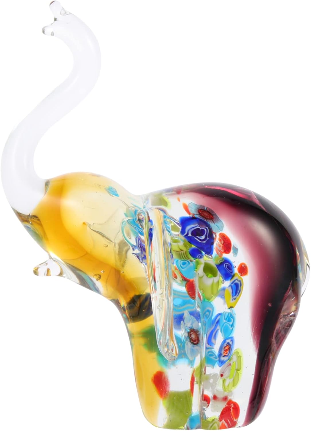 BESTYASH Elegant Tabletop Elephant Figurine Adorable Glass Sculpture for Home Dcor