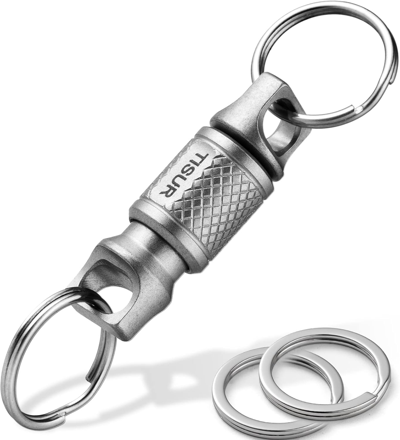 TISUR Titanium Quick Release Keychain, Retractable Key Chain Detachable Keychain Clip，Pull Apart Key Rings for Men Women