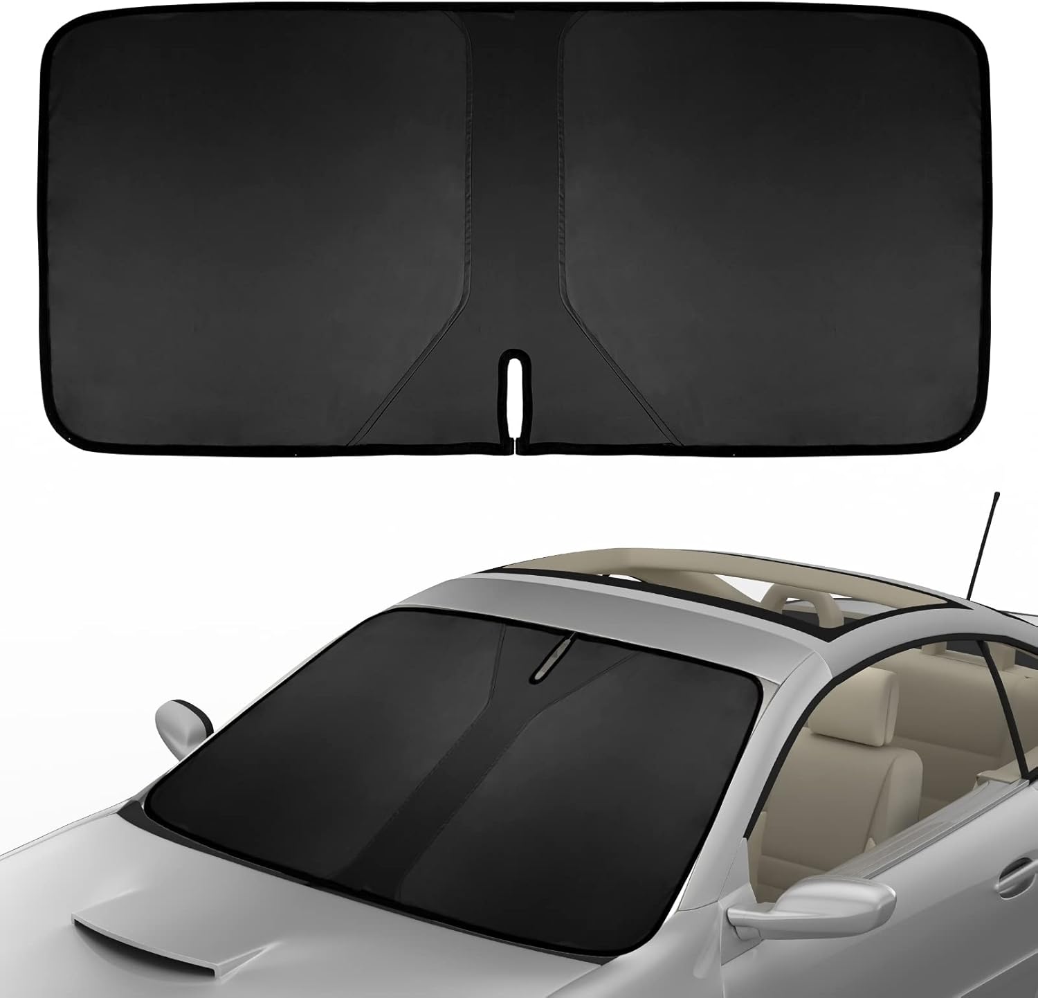 TSLBW Car Windscreen Sun Shade Double Layer UV Protector Foldable Seamless Windshield Sunshade Cover 140 x 70cm