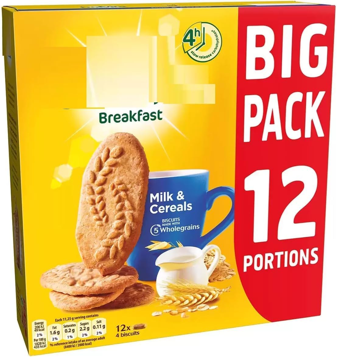 BelVitaa Breakfast Milk & Cereals, 2 x 12 Pack | Delicious& Nutritious Biscuits | Made With 5 Different Wholegrains | Bigger Family Pack | NAEM