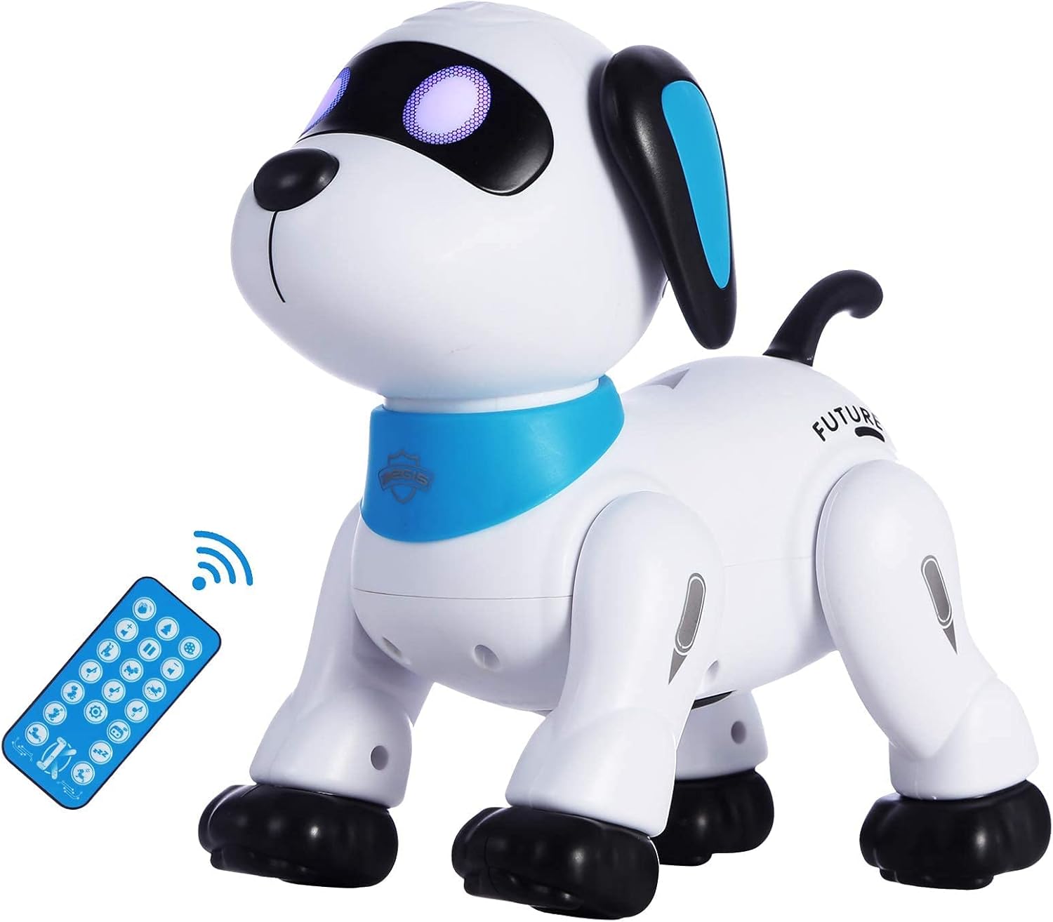 yiman Remote Control Robot Dog Toy – Interactive & Programmable RC Robot Toy for Kids 3+, Smart Dancing Robot Puppy with LED Eyes & Sound, Rechargeable Electronic Pet Toy for Boys & Girls – Blue