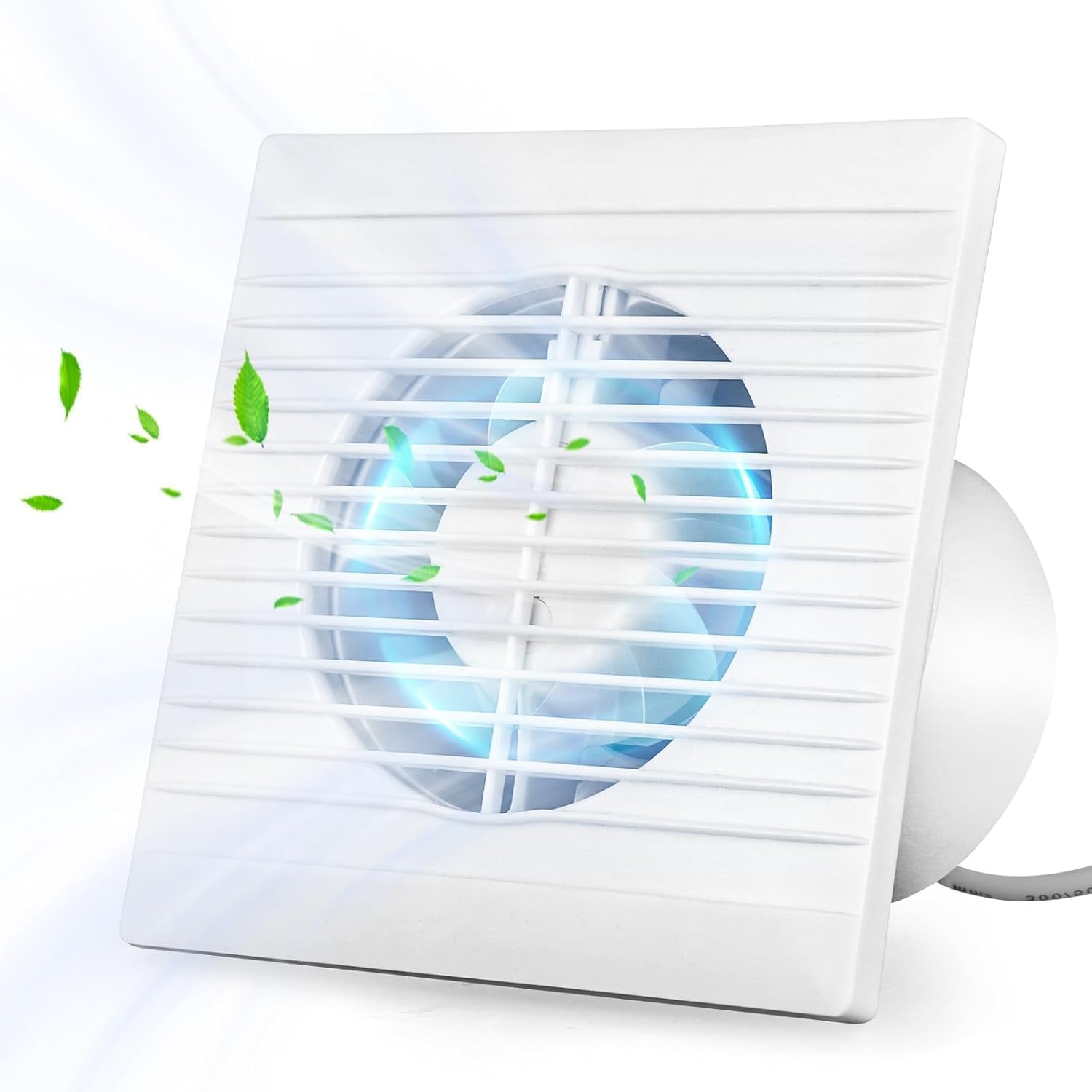 Bathroom Extractor Fan, 4 inch 100mm Exhaust Fan, Powerful Wall Mounted Quiet Extractor Fans for Dehumidification Ventilation, Airflow 150 m³/Hour, Shower Extractor Fan for Bathroom (Without Timer)