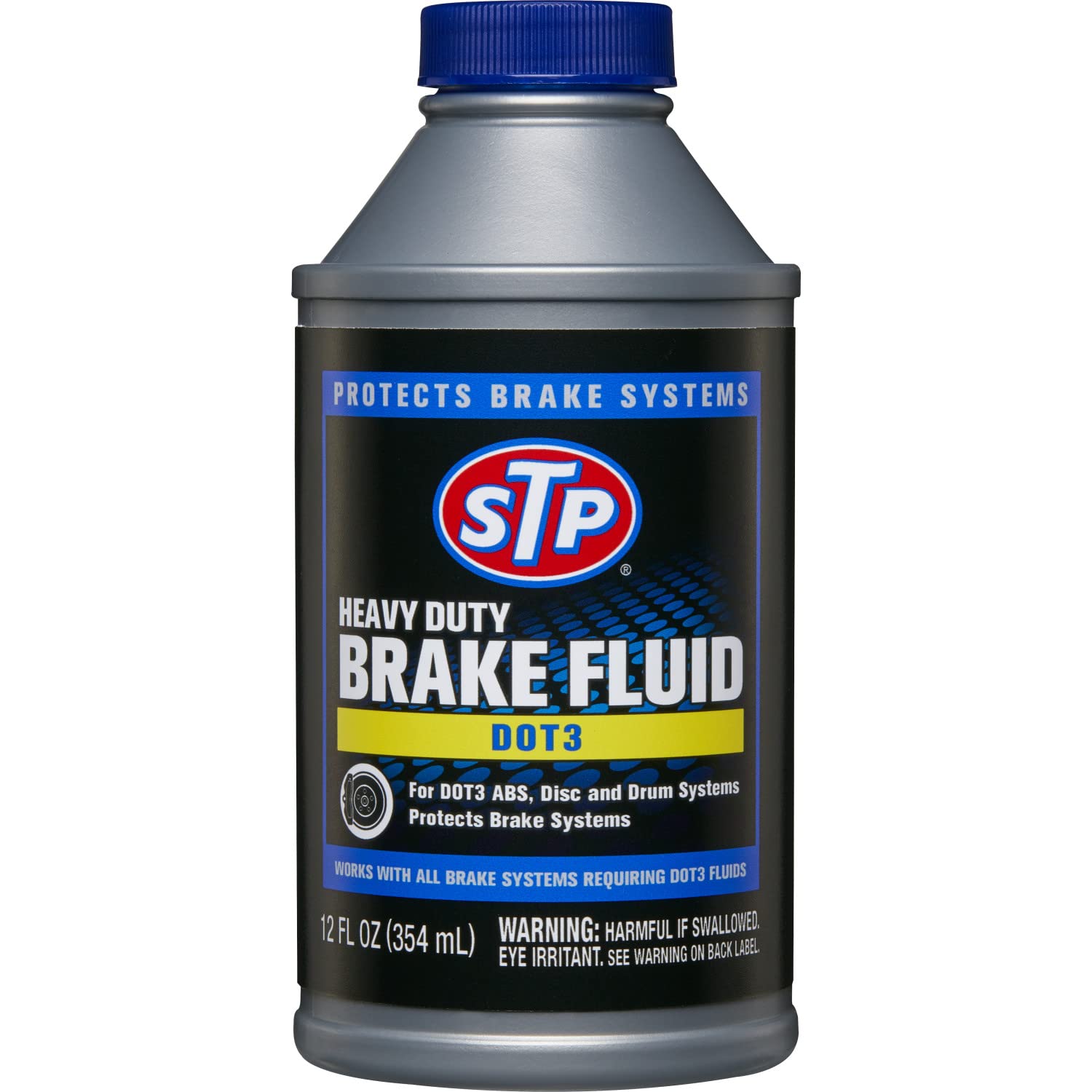 STP Heavy Duty Brake Fluid, Dot 3 Brake Fluid Protects Brake Systems, ABS, Disc and Drum Systems, 12 Oz, STP