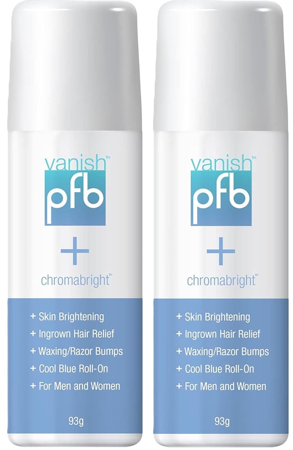PFB Vanish Chromabright 2 Pack, Skin Care, Ingrown Hair Treatment, Dark Spot Remover, Ingrown Hair Serum, Topicals Ingrown Tonic, Bump Stopper, Vanish PFB Chromabright 93g