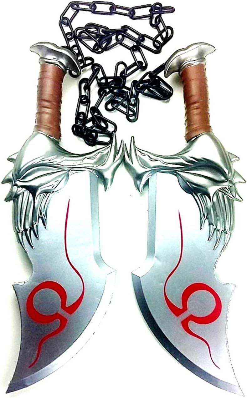 God of War Swords Kratos Blades of Chaos High Density Foam 1:1 Scale Props Silver