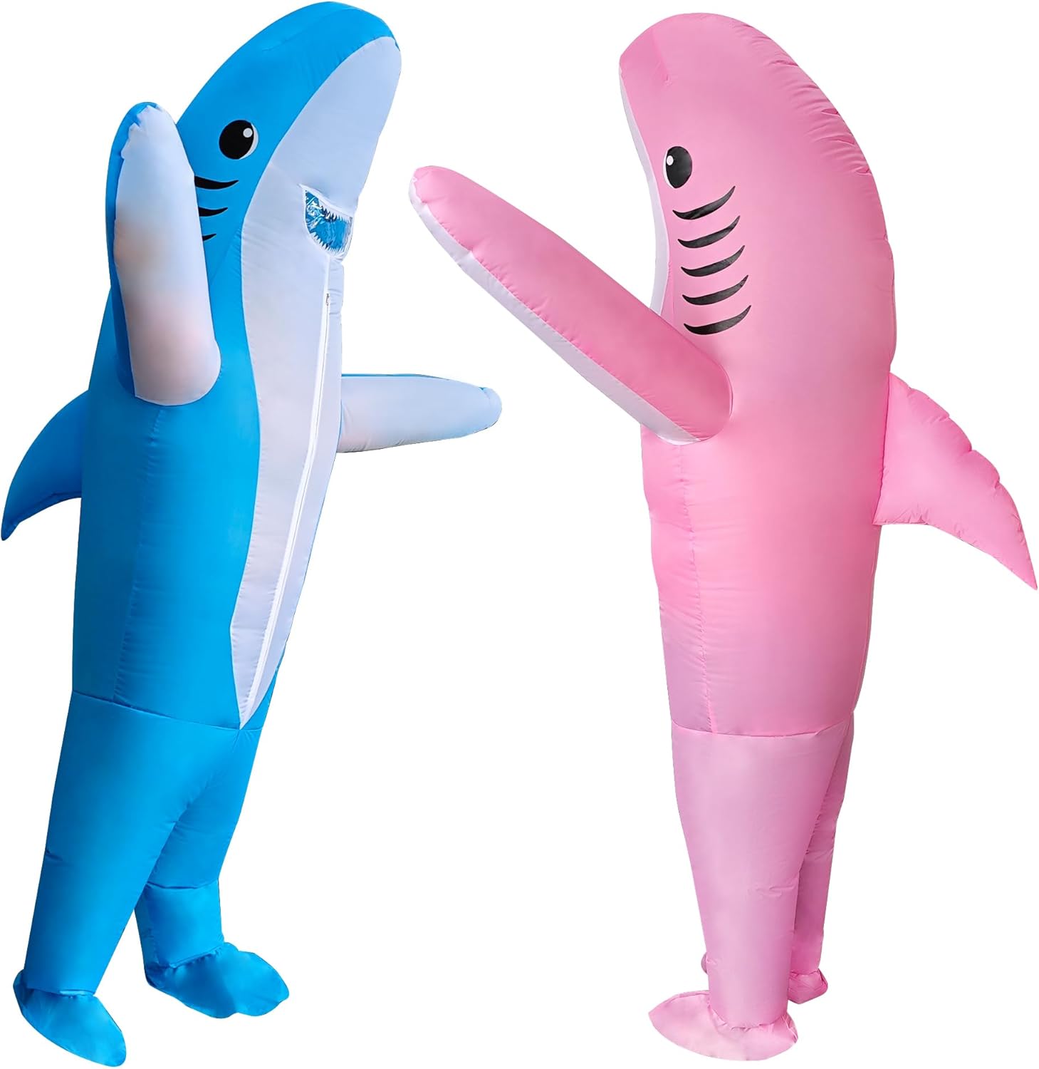 2 Packs Inflatable Shark Costume Blow-up Animal Costume for Adult/Easter/Halloween/Birthday/Gender Reveal Party