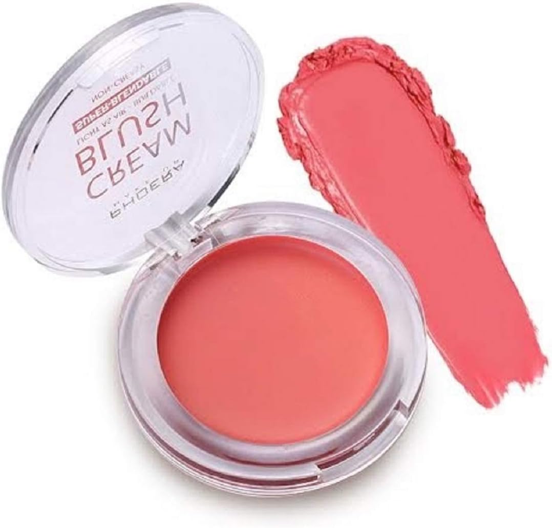 PHOERA Makeup Face Cheek Blush Cream Matte Blusher Super blend-able Sweat-Resistant Pressed Foundation Non_Greasy Palette AQUAPURITY (102 PEACH)