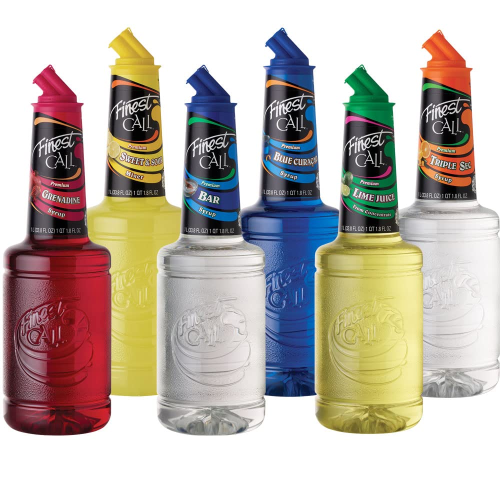 Finest Call Premium Bar Essentials Drink Mixes Variety, 1 Liter Bottles (33.8 Fl Oz), Pack of 6 Flavors