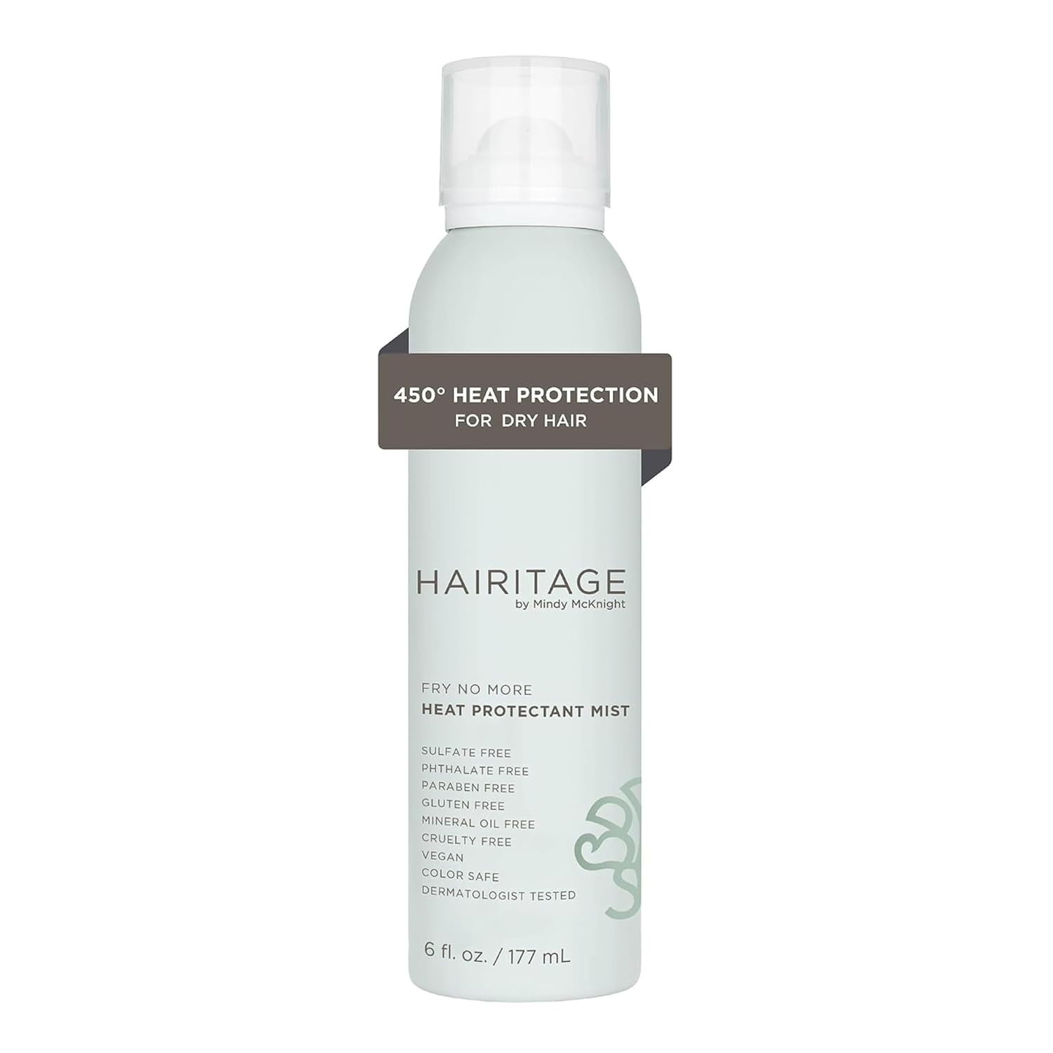 Hairitage Argan Oil Heat Protectant Spray for Dry Hair and Re-Heat Styling - Hydrating and Conditioning Formula - Argan Oil + Rice Protein - Protects Hair Up to 450°F for Re-Heat Hair Styling - 5 oz