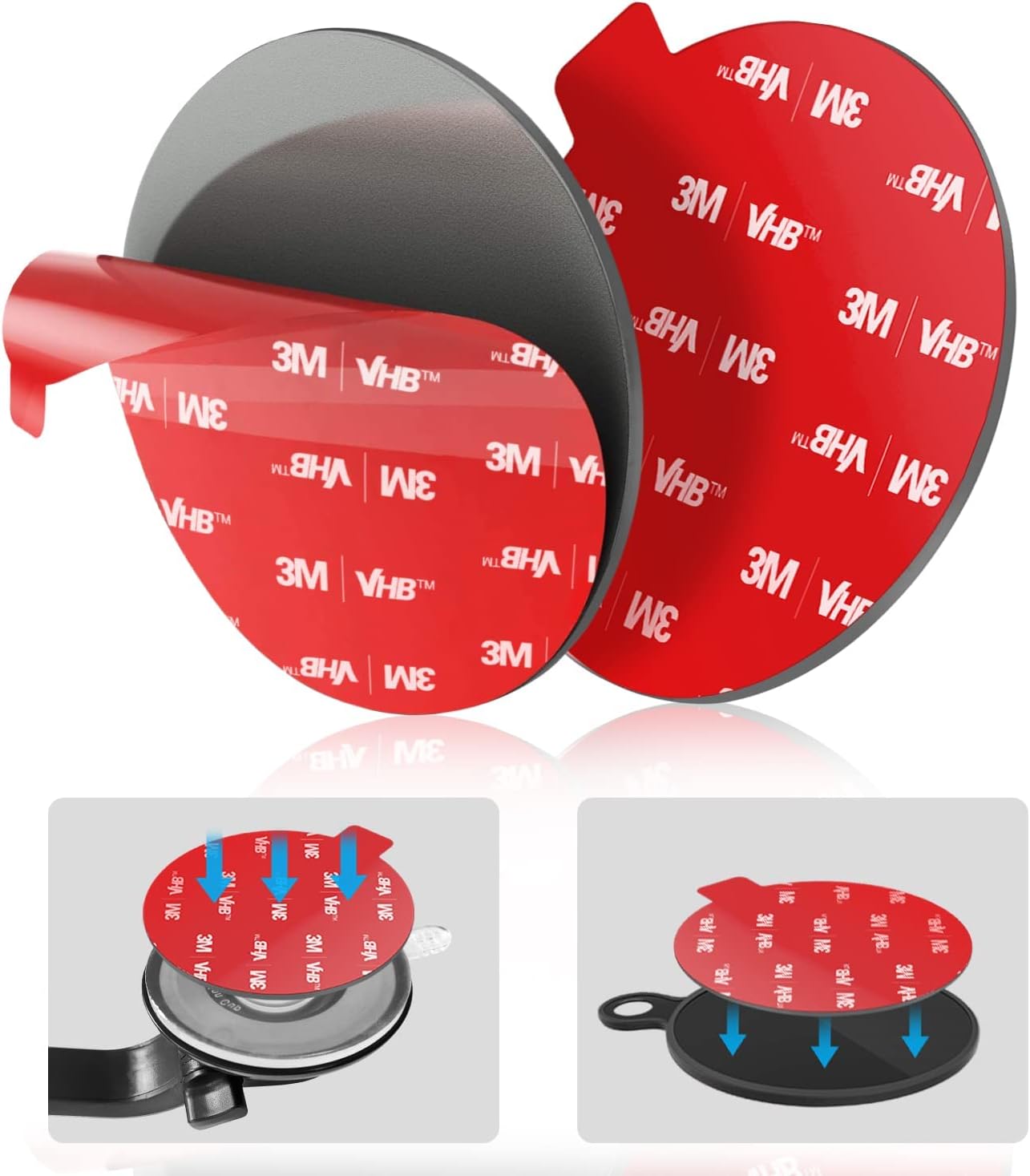 volport Very Strong Sticky Adhesive, 2.76in/70mm Dashboard Pad Mounting Disk Adhesive Replacement Kit, Double Sided Stickers for Suction Cup Dashboard Phone Holder & Windshield Car Mount 2 Pack