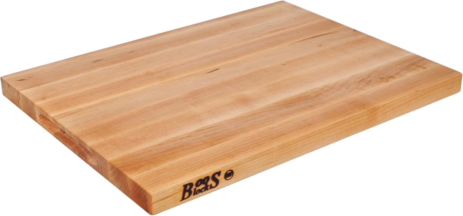 Boos Block Butchers Block Chopping Board - Thick Chopping Board - North American Hard Maple Chopping Board - Safe for Food Preparation - 18 x 12 x 1,25 Inches