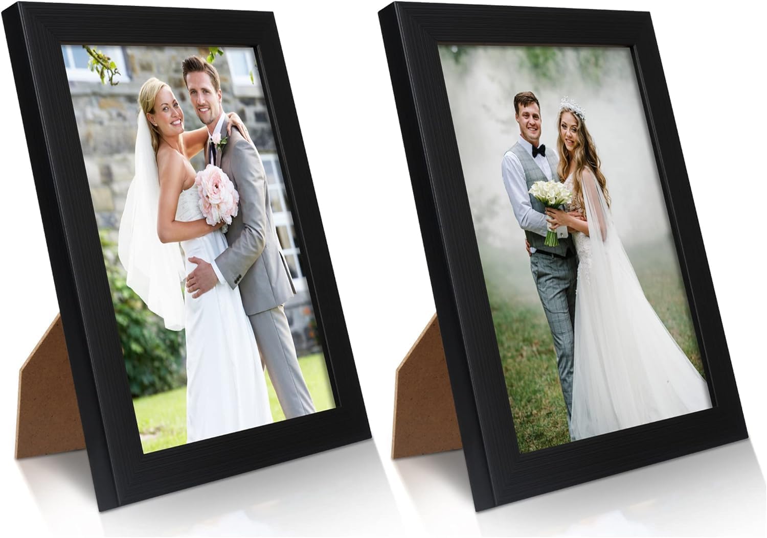 PECULA 2 Pack 4x6 Frames, Black Wall & Tabletop Display, Clear Photo Frame