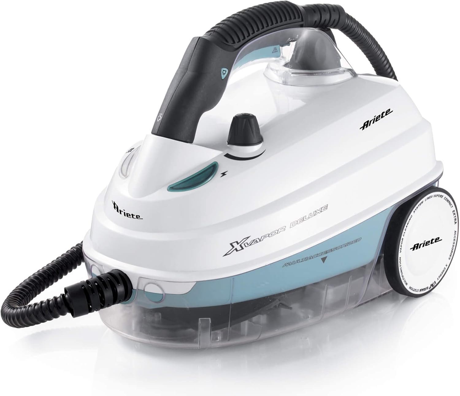 Ariete 4146 X-Vapor Deluxe Steam Cleaner for Floors, Carpets, Car Upholstery, Garments & Windows, 8 Minutes Heat Up Time