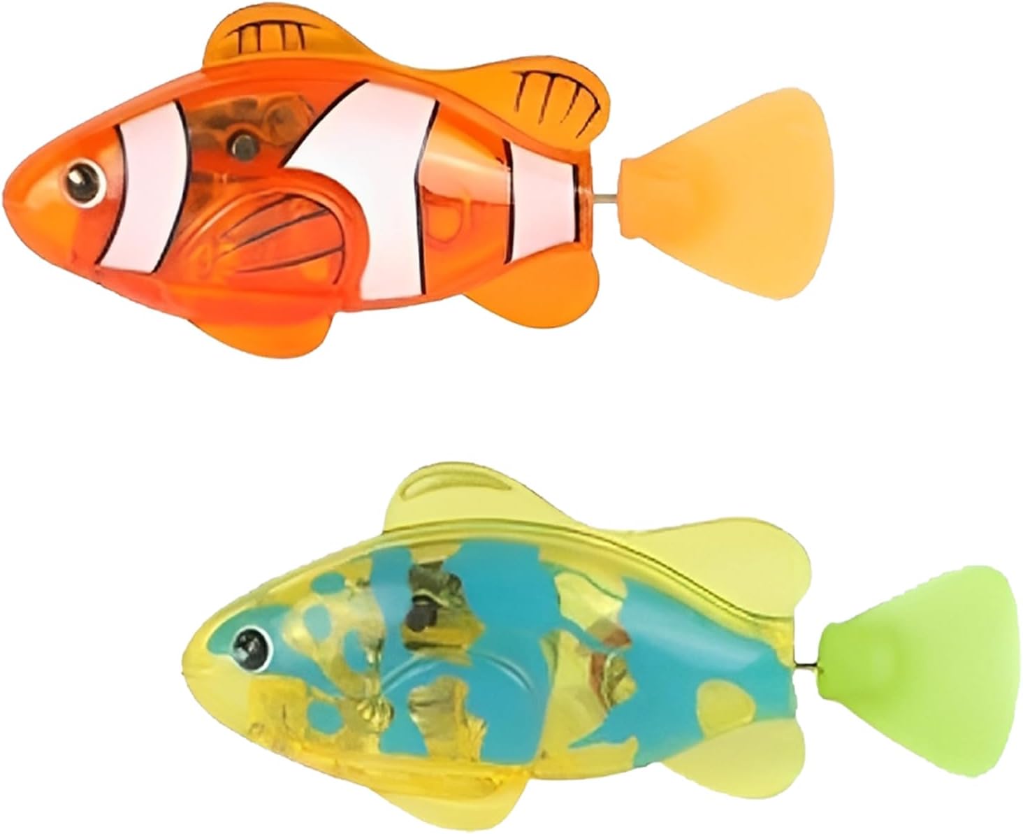 KxrTpx 2 Pcs Robotic Fish, Swimming Robot Fish Toy for Cats, Reusable Robo Fish Bath Toy, Electronic Fish Suitable for Bathtubs, Pets, and Baby Bath Toys (Color Random)