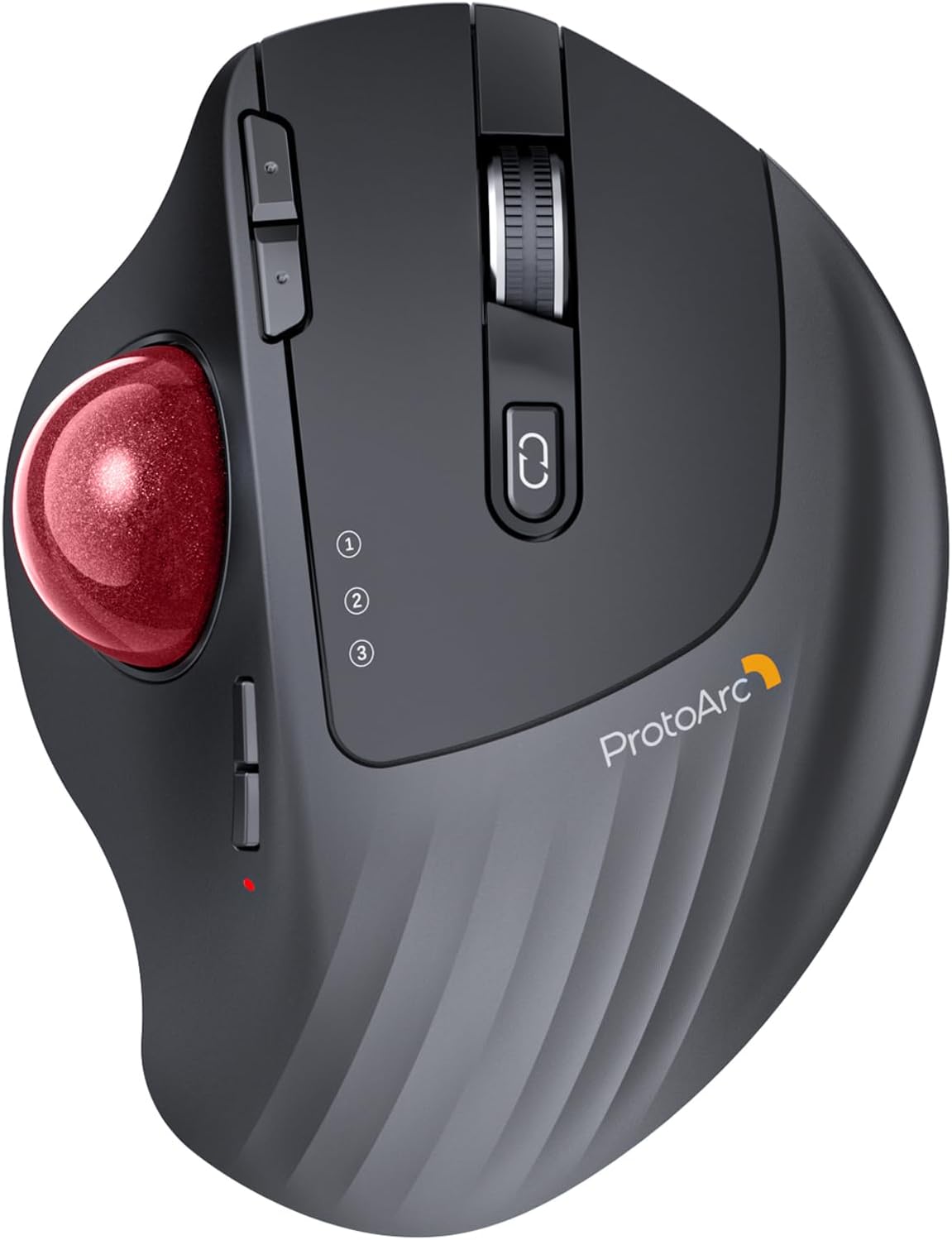 ProtoArc EM01 NL Wireless Trackball Mouse, Rechargeable Thumb Control, Red