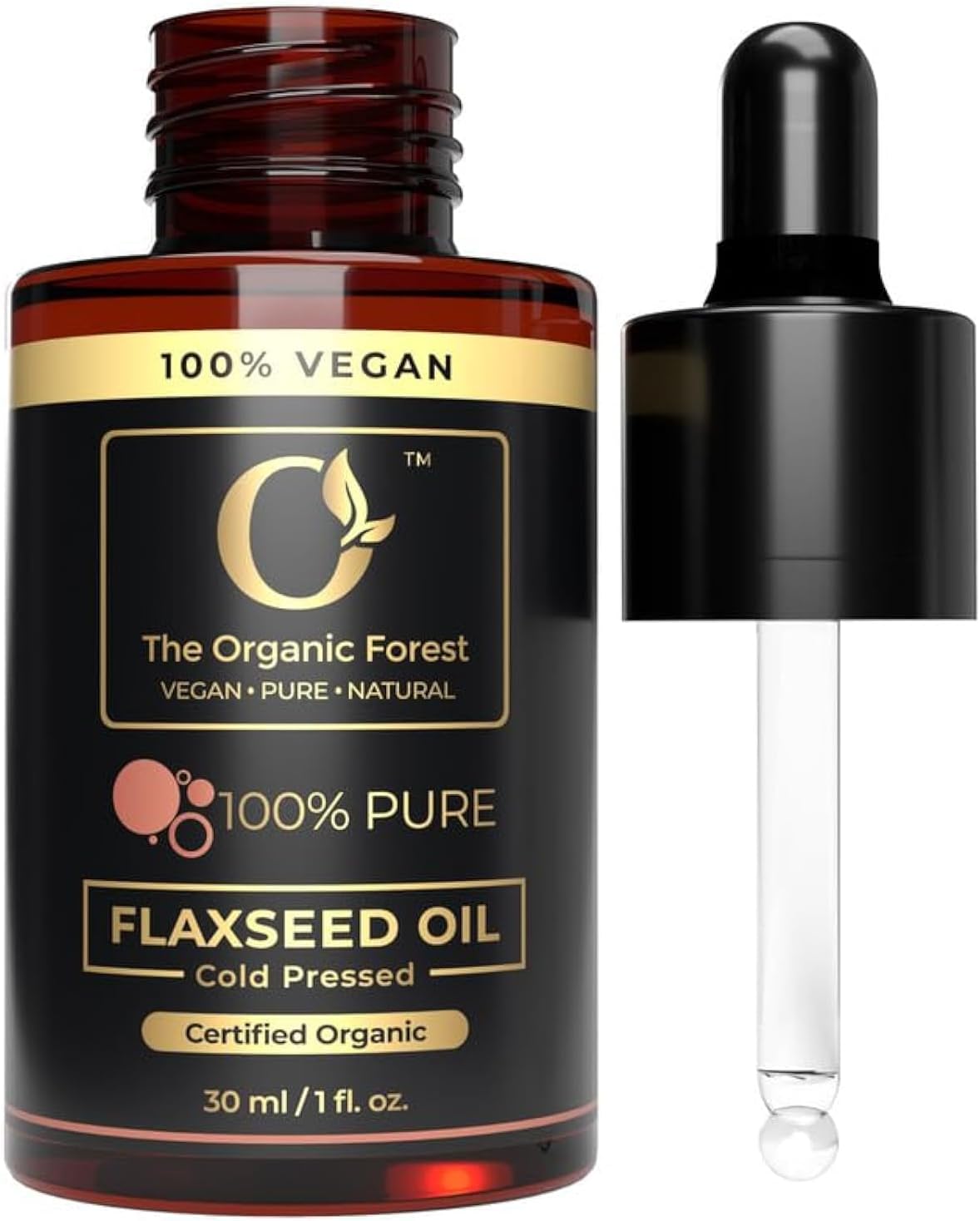 100% Plant Based Organic Flaxseed Oil for Hair and Skin Care - Aceite de Lino - Non-Greasy, Fast Absorbing Cold Pressed Flax Seed Oil (Linseed) for Aromatherapy and Massage | Natural Moisturizer