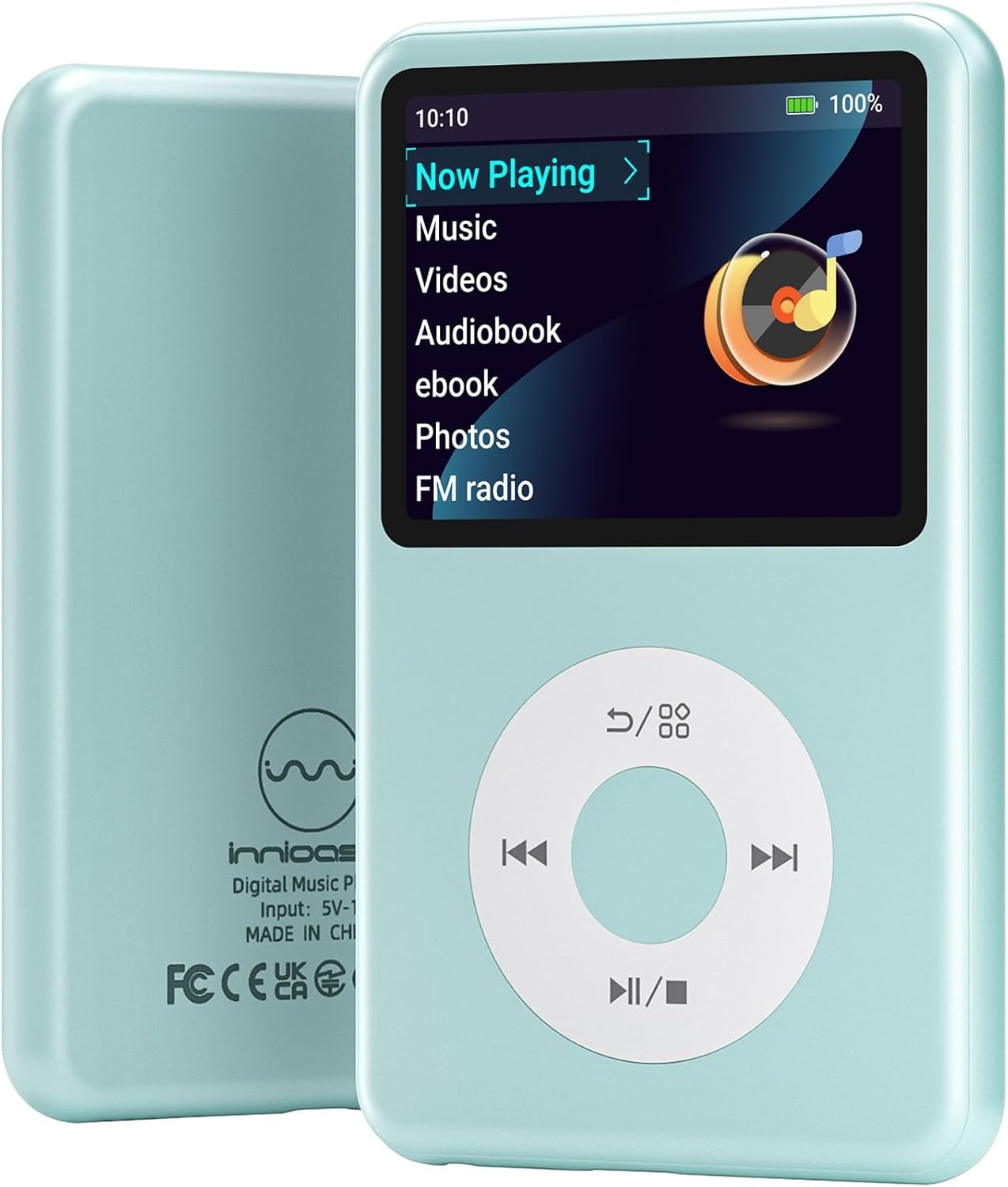 64Gb Mp3 Player with Bluetooth Y1 Portable Music Digital Players Supports Playlist Audiobook Video Nice Gadget for Kids Teal