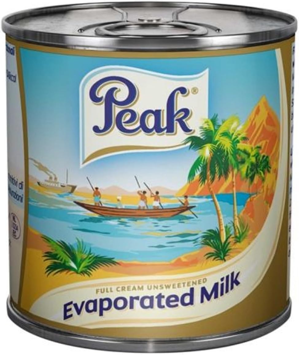 Peak Evaporated Milk – Full Cream – Rich & Creamy Texture for Tea, Coffee, Desserts & Cooking – Perfect for Baking, Sauces & Beverages – Long Shelf Life – 170g Tin