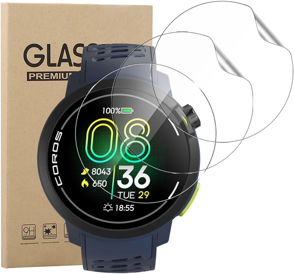 carinacoco 3 Pack Screen Protector for COROS Pace Pro, HD Clear Flexible Soft TPU Screen Protector, Anti-Scratch, Bubble Free, Anti-Fingerprint Self-Healing Elastic Skin Protective Film