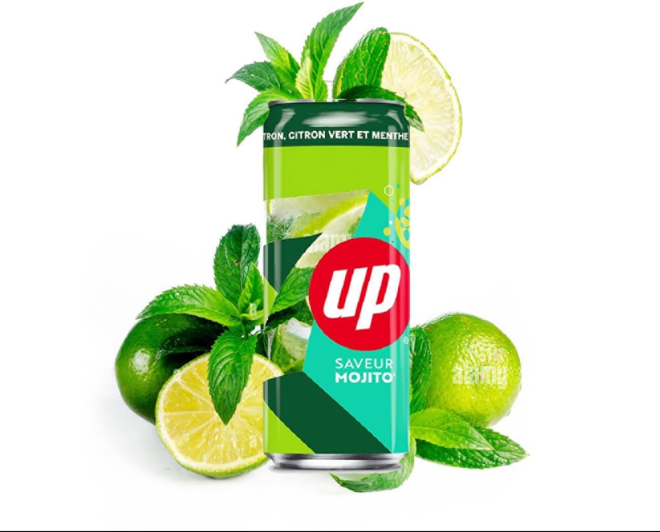 Mojito Flavoured Alcohol-Free Soft Soda Drink (24 x 330ml Cans), Mint, Lemon & Lime Perfect for Mixers & Refreshing Beverages