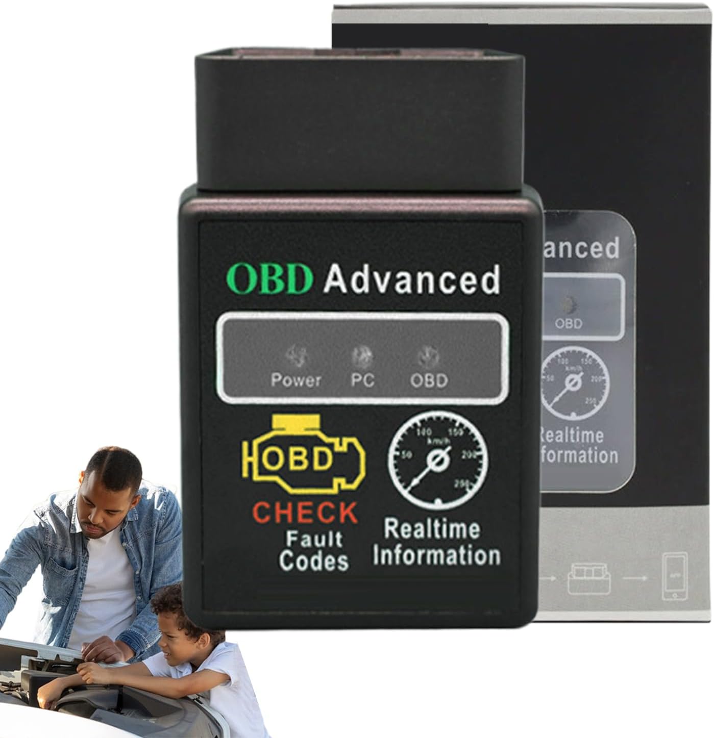 DAWCBVJQ Car Scanner Diagnostic Tool - Wireless Check Engine Code Reader - Automotive Gadgets for Auto Shop Marine Motorcycle Emissions Workshop Mechanic