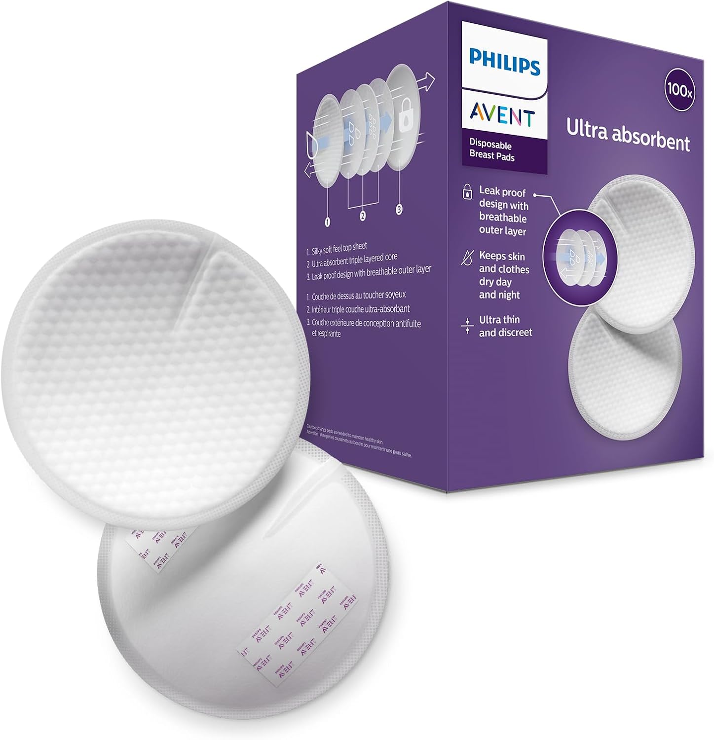Philips Avent SCF254/13 Ultra Comfort Pads - Pack of 100, White