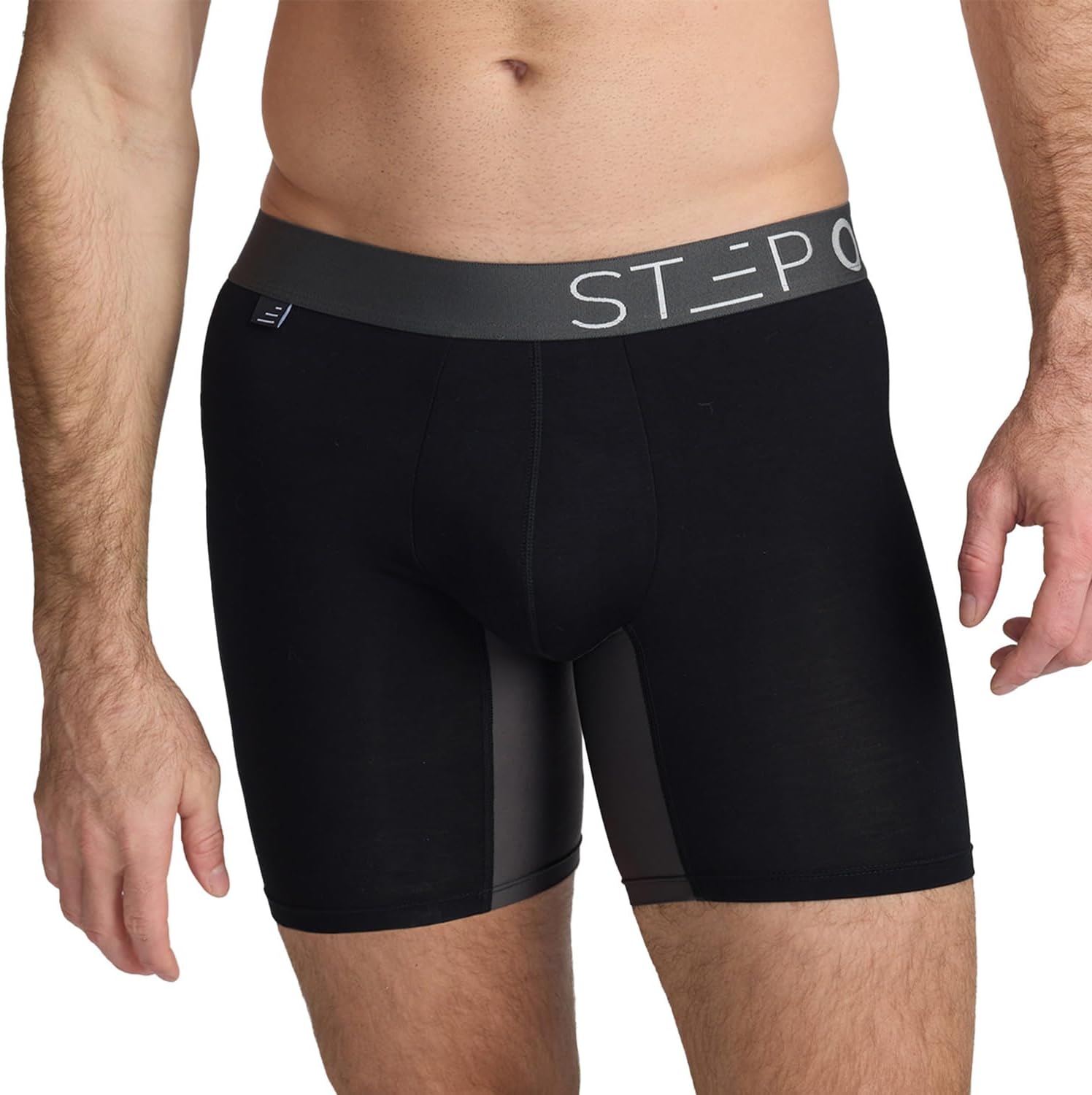 STEP ONE Mens Boxers Shorts, 1 Pair, Anti Chafing Underwear for Men, Moisture-Wicking Boxer Shorts with 3D Pouch. Fabric Made from Organic Bamboo