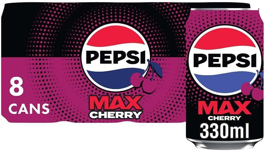 Pepsi Max Cherry Maximum Cherry Cans, 8 x 330ml
