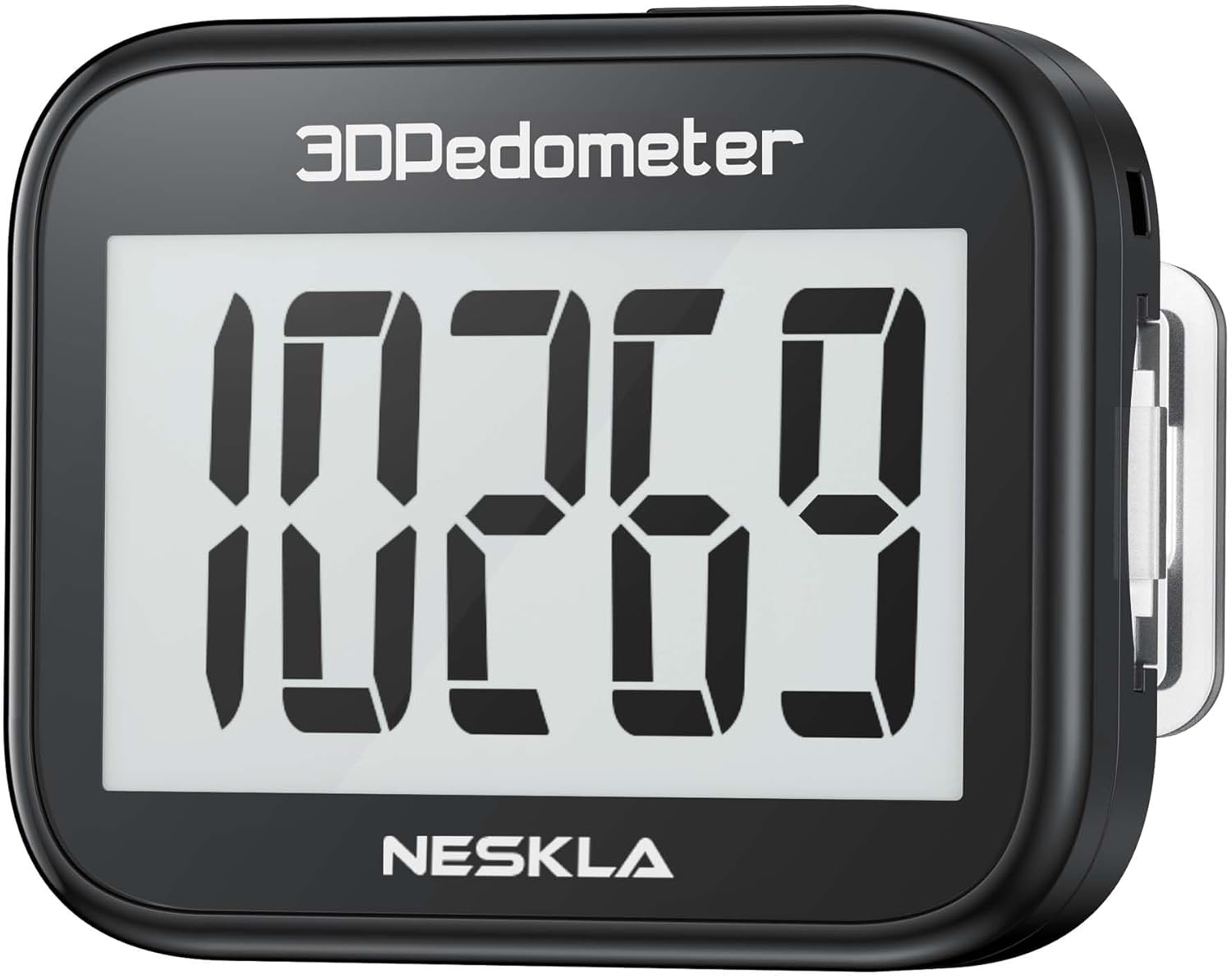NESKLA 3D Pedometer for Walking, Simple Step Counter with Large Digital Display, Step Tracker with Removable Clip Lanyard, Accurately Track Steps for Men Women Kids Adults Seniors