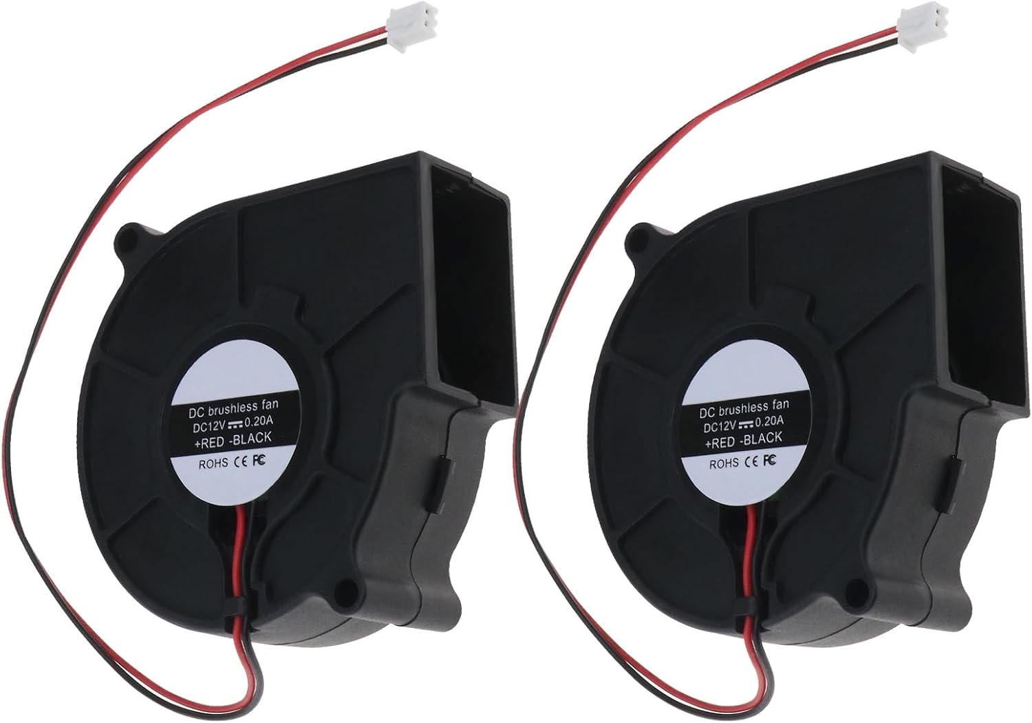 ECSiNG 2Pcs Dual Ball Bearing Blower Fan 7530 Blower Brushless Cooling Blower Fan Dual Ball Bearing System for Car Heating System 3000RPM 75mmx30mm