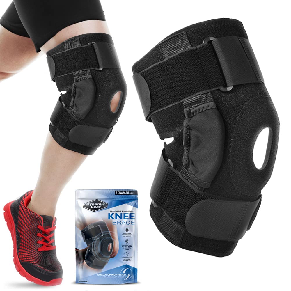 Dynamic Gear Knee Brace (Standard) | Best Knee Support/Sleeve for Running, Weight Lifting, Gym, Arthritis, Knee Pain Relief | Knee Braces/Supports, Knee Sleeves, Patella Tendon Knee Strap | Men&Women