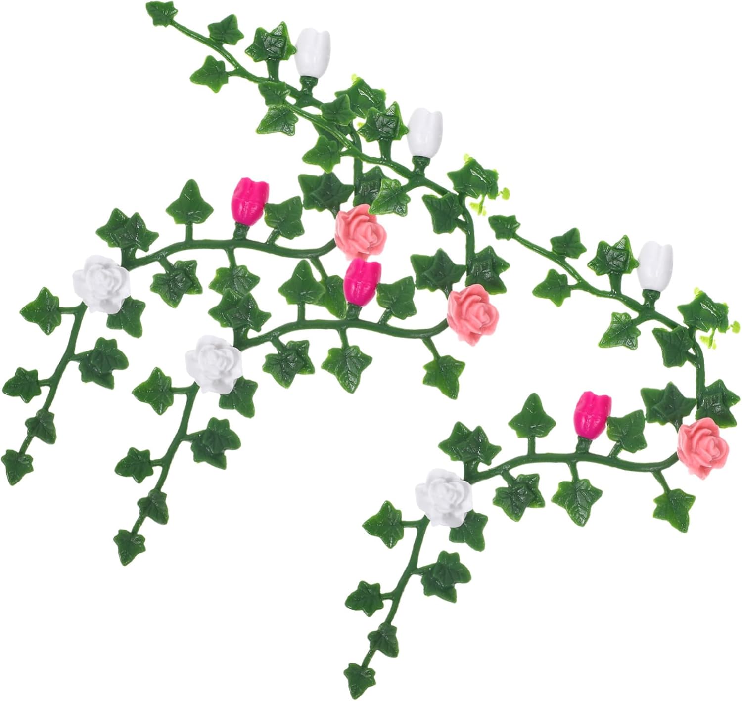 3pcs Mini Flower Vine Decoration Artificial Flower Vines for Dollhouse Landscape Lightweight and Realistic Floral Adornment for and Craft Projects