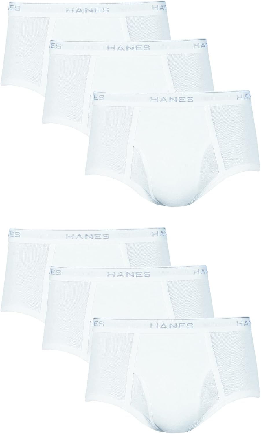 Hanes Mens Moisture-wicking Cotton Briefs, Available In White And Black, Multi-packs, White - 6 Pack, Medium US
