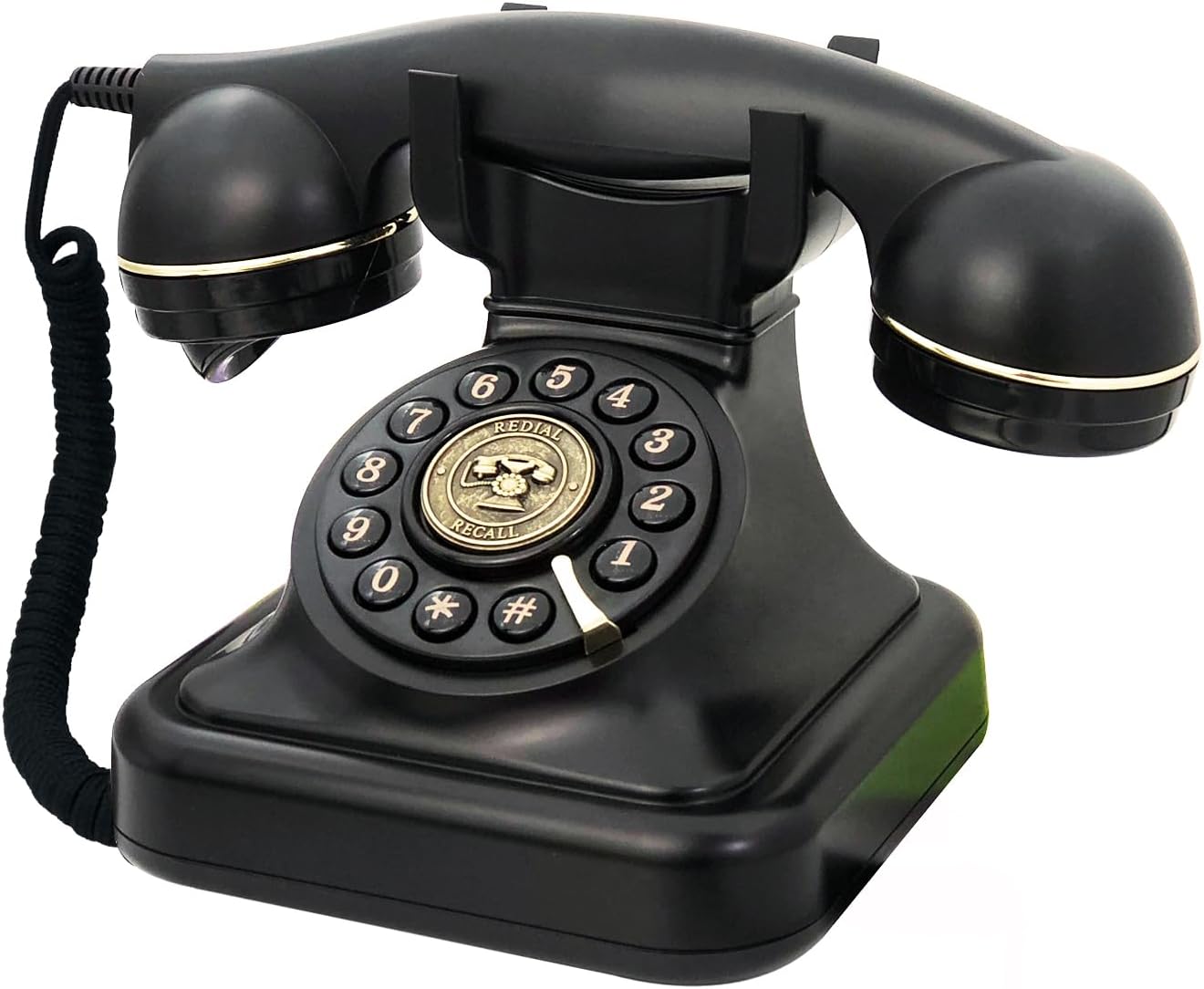 Retro Landline Phone for Home, TelPal Corded Black Old Fashion Phone, 1930's Push Button Antique Telephone, Large Button Vintage Telephone, Power Outage Safe, Redial Button, Classic Retro House Phones