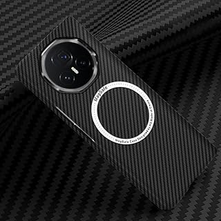 for Huawei Honor Magic V3 Case Hard PC Carbon Fiber Pattern Magnetic Ultra Thin Compatible with MagSafe Protection Case for Honor Magic V3(Black)