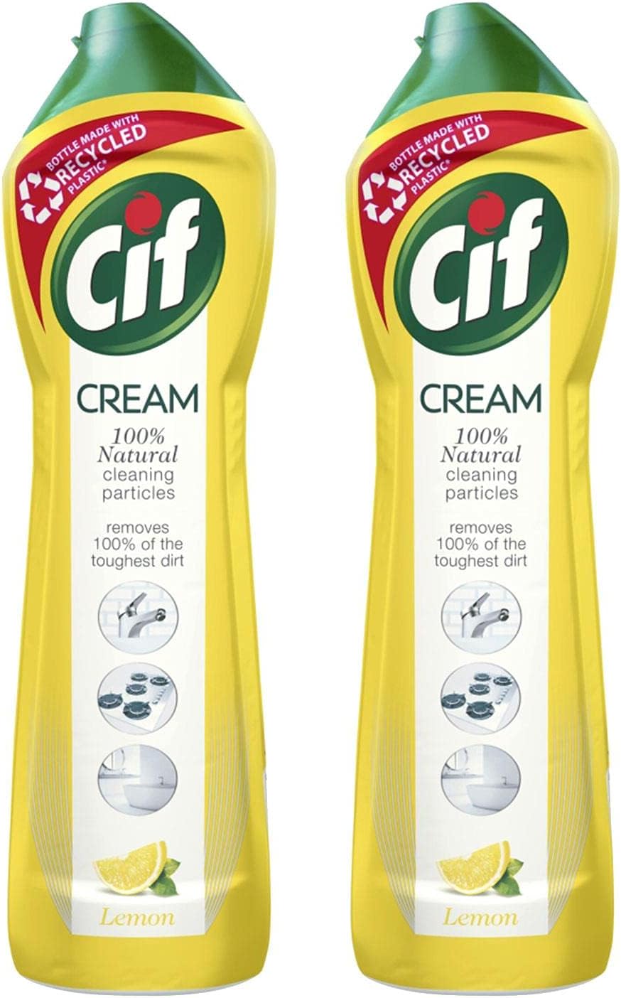 2 x 500ml Lemon Fragrance Cream All Purpose Cleaner Bathroom Kitchen Sink Tiles