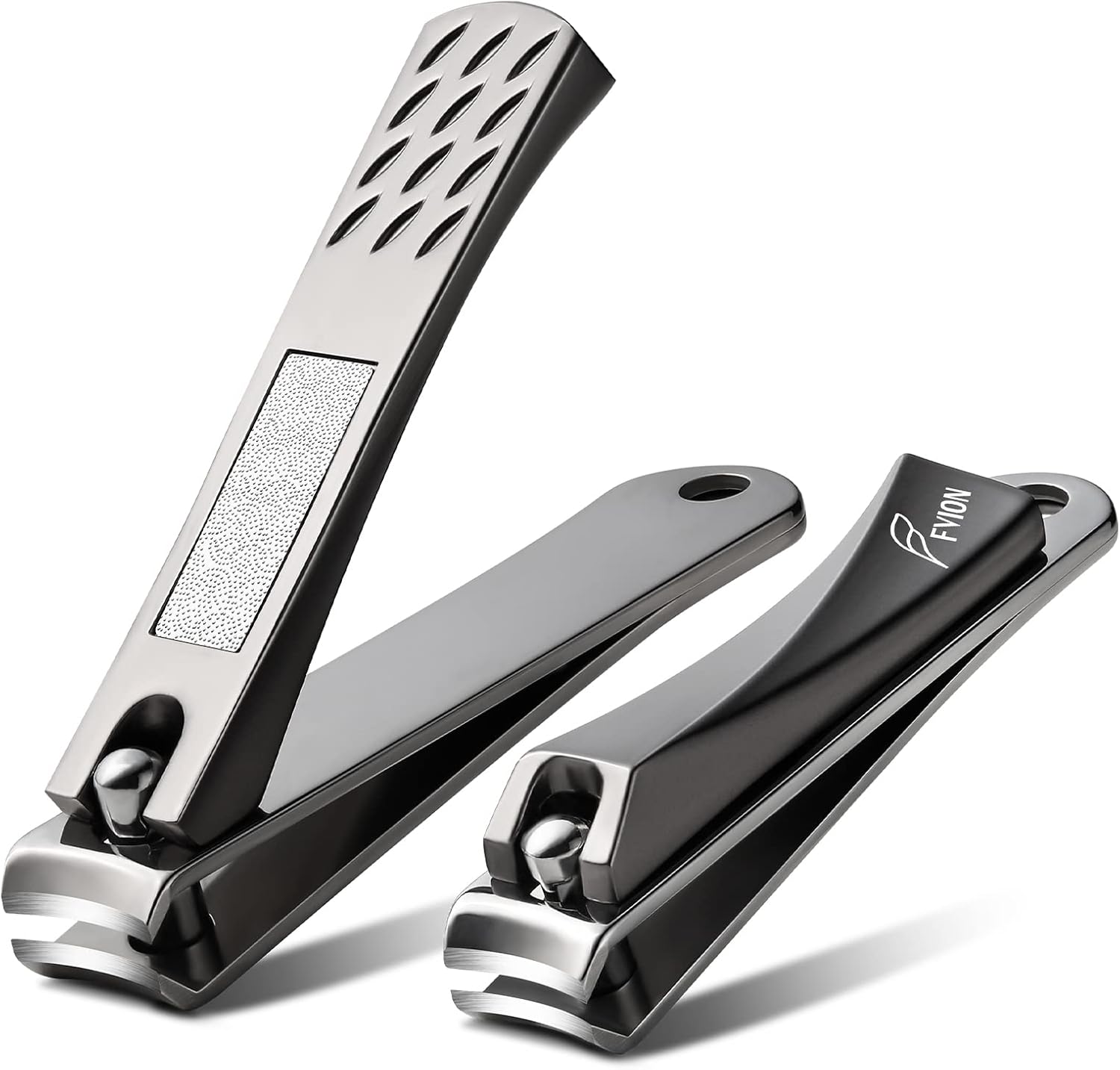 FVION Nail Clippers Set, Nail Clipper Stainless Steel Fingernail & Toenail with Nail File for Thick Nails Nail Cutters for Men Women with Gift Box