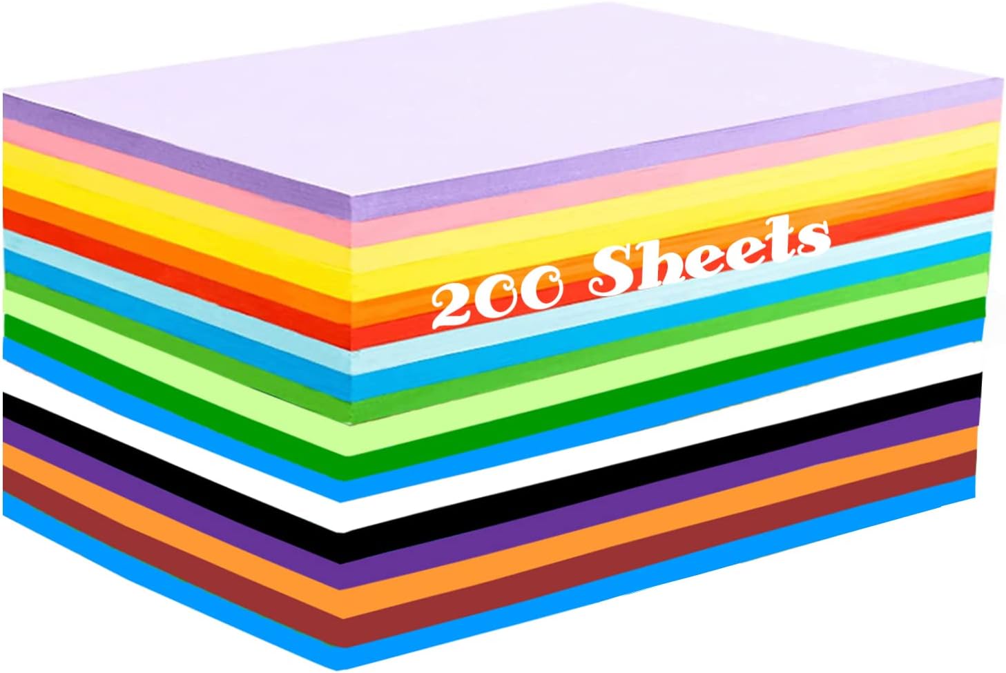 200 Sheets Coloured Paper, A4 Origami Paper Double Sided for Children's Art & Craft Activities(70gsm) , 20 Colors Craft Paper Copy Papers , 297MM X 210MM