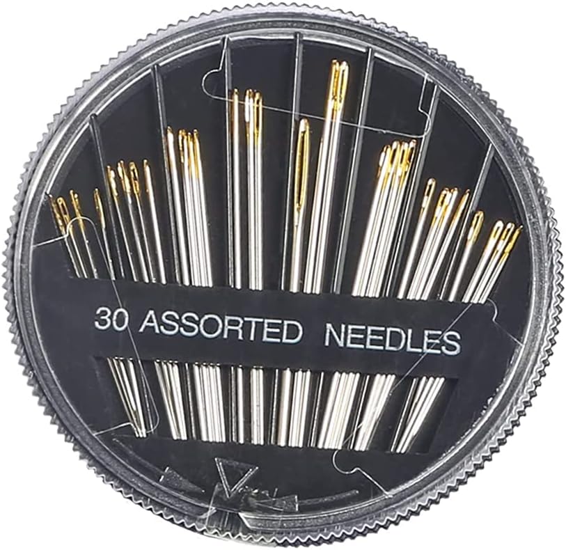30 Pcs Hand Sewing Needles, Handle Sewing Needle Set, Assorted Sizes Embroidery Mending Craft Sew Case